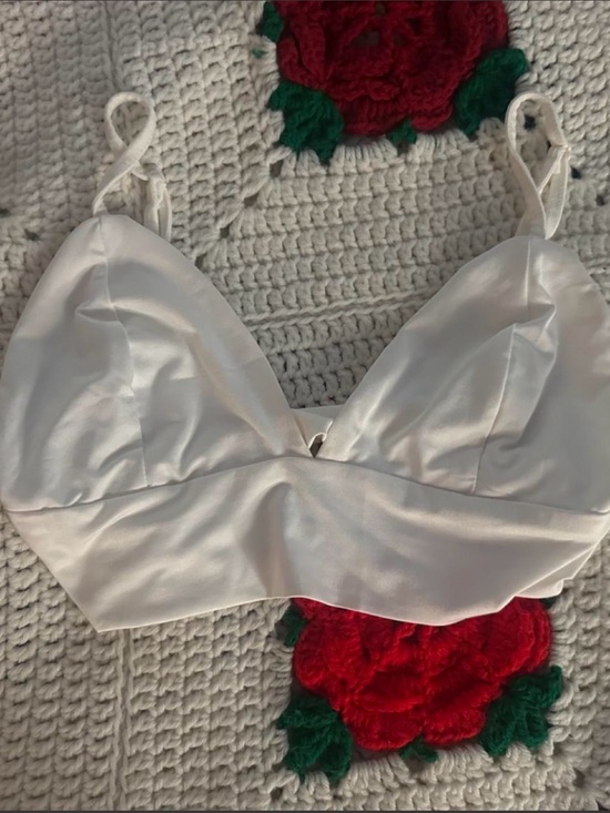 Other - Satin White Bralette Top